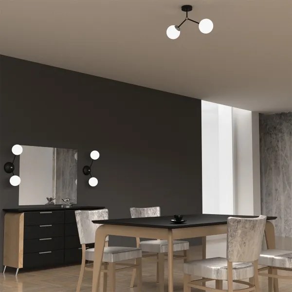 Lustră aplicată JOY 2xE14/40W/230V negru/crom lucios