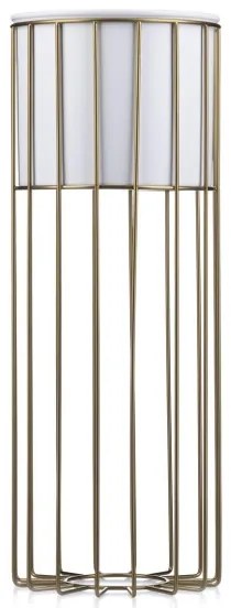 Ghiveci metalic de flori LOFT 55x20 cm auriu/alb