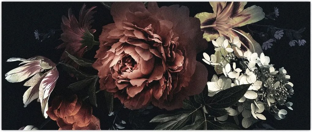Tablou - Flori întunecate (120x50 cm)