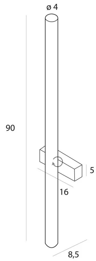 Aplica de perete baie LED, Protectie IP44 Thora 18W
