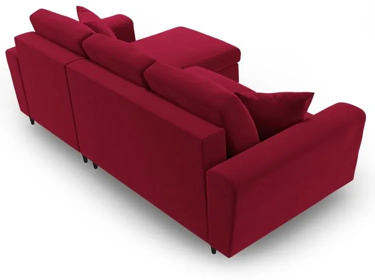 Colțar roșu extensibil/cu spațiu de depozitare cu tapițerie din catifea Kyoto – Cosmopolitan Design