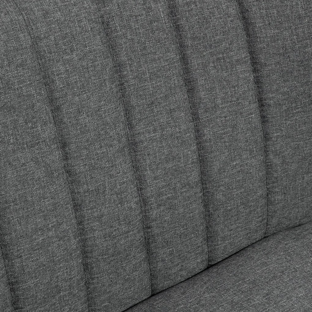 HOMCOM Canapea Moderna Desing Minimalist din Material Textil si Lemn fara Cotiere, Gri inchis 117x56.5x77cm