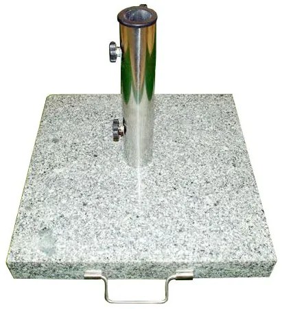 Suport umbrelă de grădină - granit / oțel inoxidabil, 50 kg