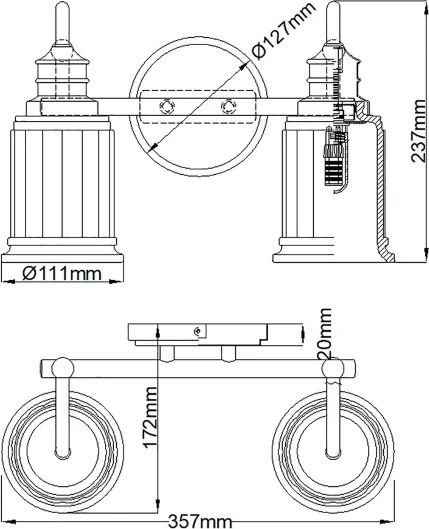 Quoizel QZ-SWELL2-BB-BATH-LED Aplică de baie SWELL 2xG9/3W/230V IP44, auriu