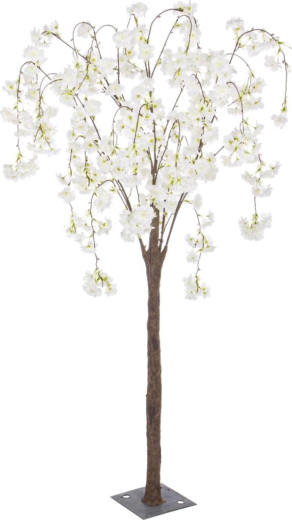 Copac decorativ cu flori artificiale cires alb 80x140h