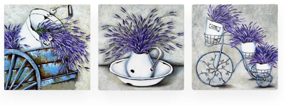 Tablouri 3 buc. 30x30 cm Lavender – Wallity