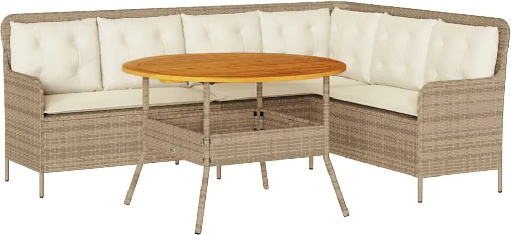 vidaXL Set canapele de grădină cu perne, 2 piese, bej, poliratan