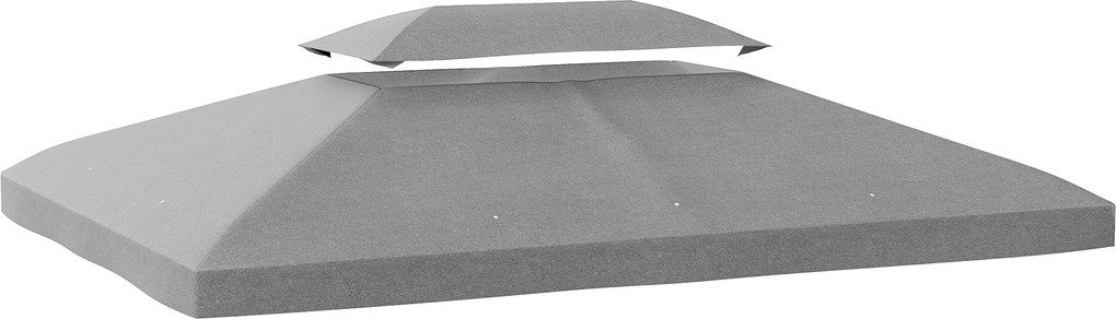 Outsunny Prelată de Schimb 4x3 m cu Acoperiș Dublu Orificii de Scurgere și Protecție UV Doar Prelată NU Include Cadru Gri Deschis | Aosom Romania