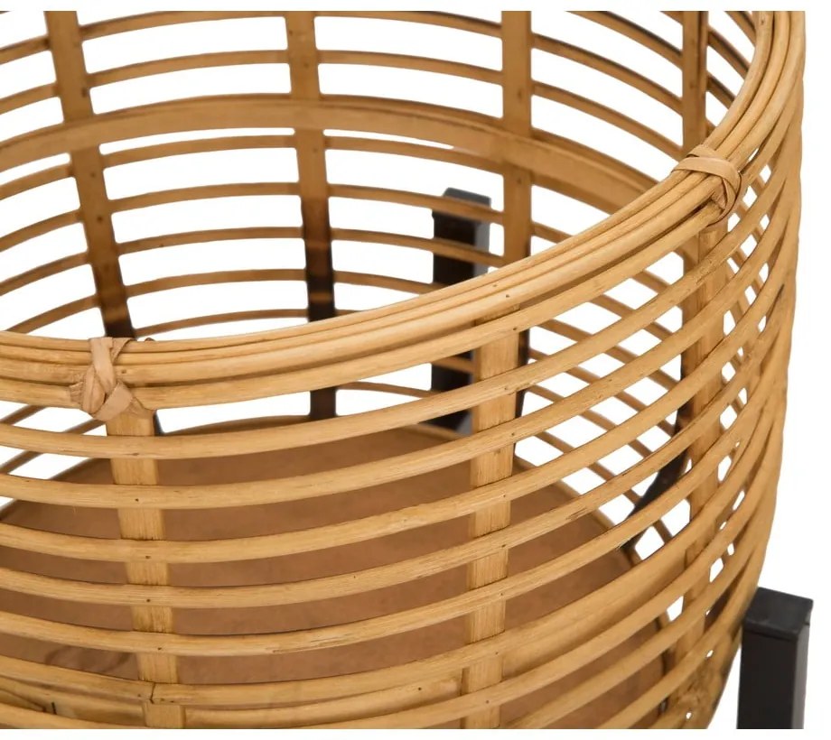 Set 2 suporturi pentru ghivece din ratan Mauro Ferretti, înălțime 47 cm