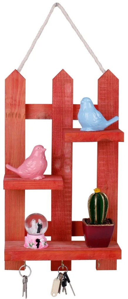 Suport chei din lemn 213Ki Rosu 40x23x9 cm