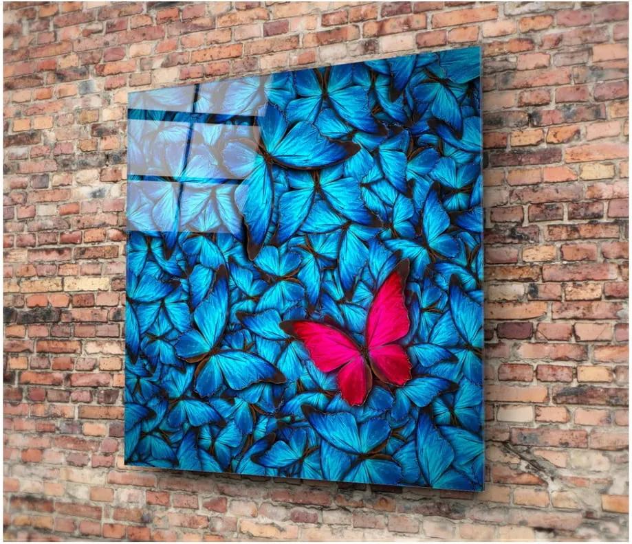 Tablou din sticlă Insigne Azul Butterfly, 30 x 30 cm