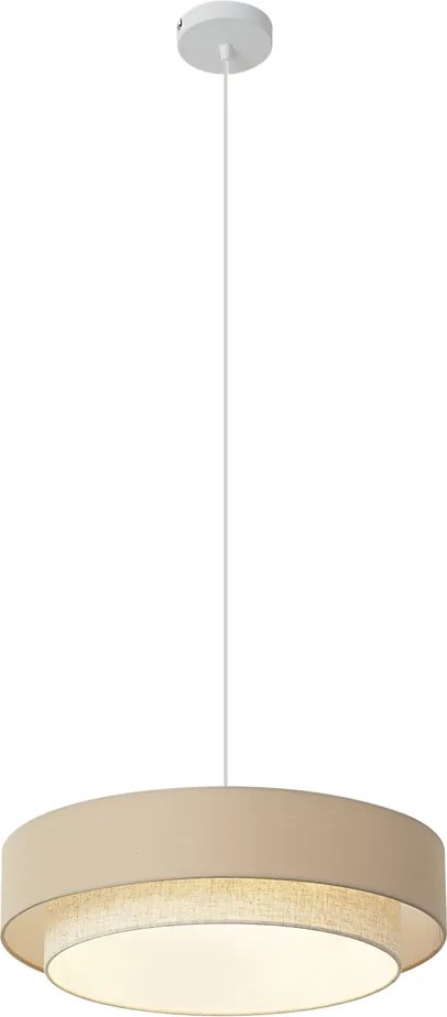 Lampă suspendată modernă bej cu natural 50cm 3 lumini - Drum Duo