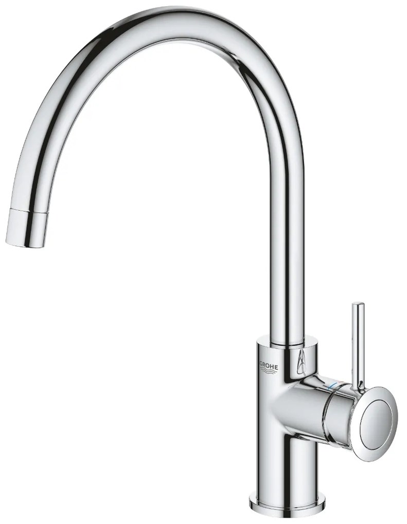 Baterie de bucatarie Grohe Start Classic, 3/8'' pipa inalta, pivotanta, cartus ceramic, monocomanda, crom - 31553001