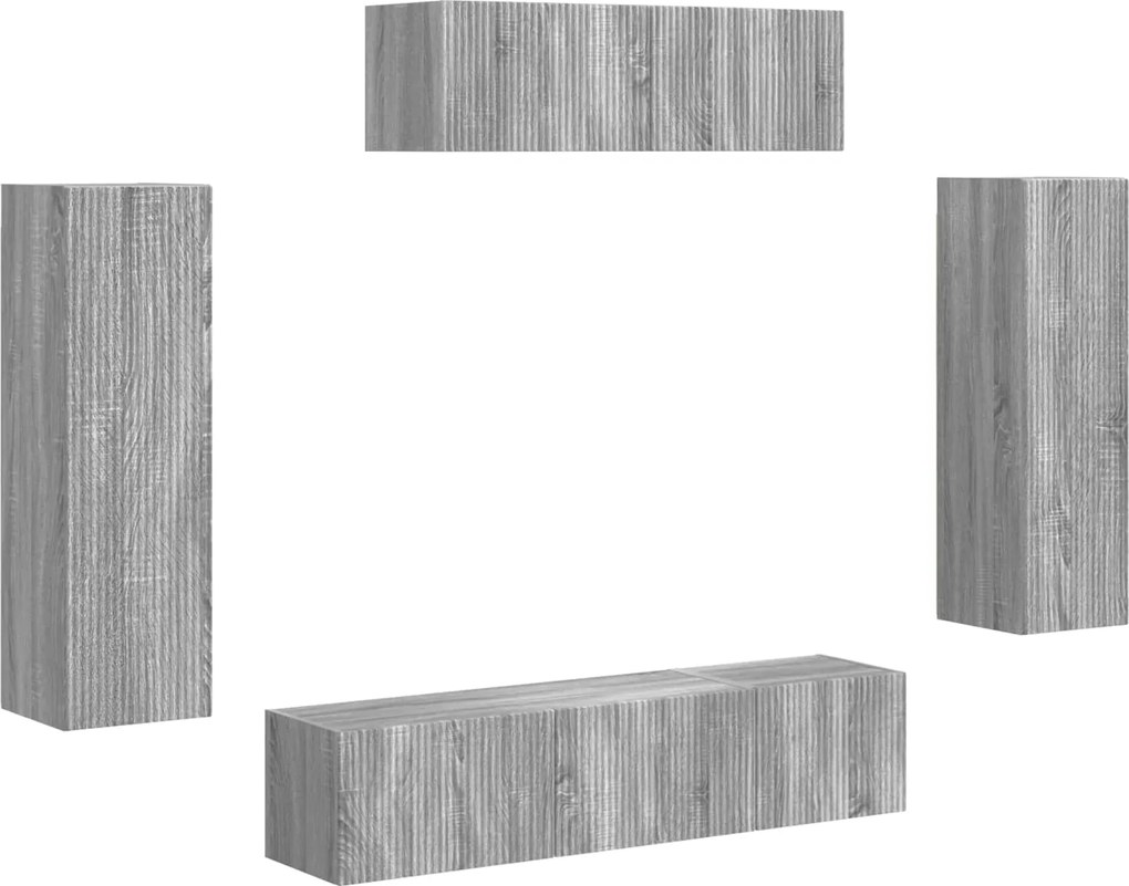 vidaXL Cabinet TV 5 pcs Gri Sonoma