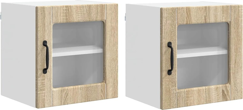 vidaXL Dulap de bucătărie cu raft 2 pcs Stejar Sonoma 40 x 31 x 40 cm