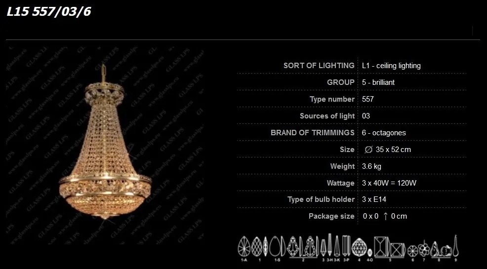 Lustra cristal Bohemia L15 557/03/6