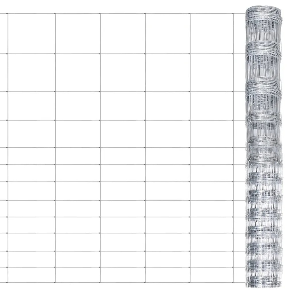vidaXL Gard de grădină, argintiu, 50x1,5 m, oțel galvanizat