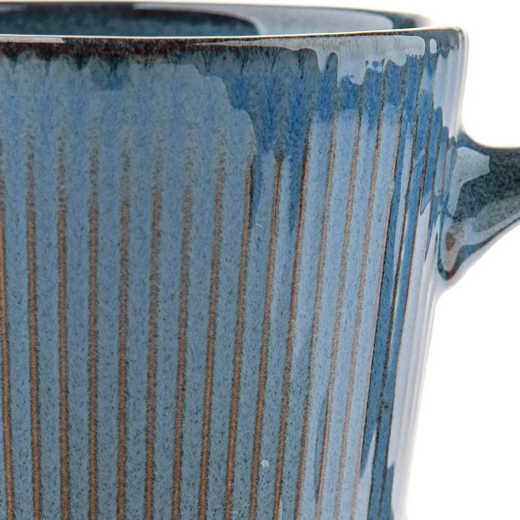 Set de 6 căni ceramice Rustik 410 ml, albastru