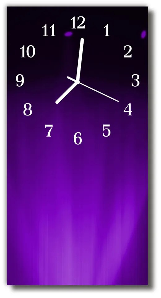 Ceas de perete din sticla vertical Model art violet