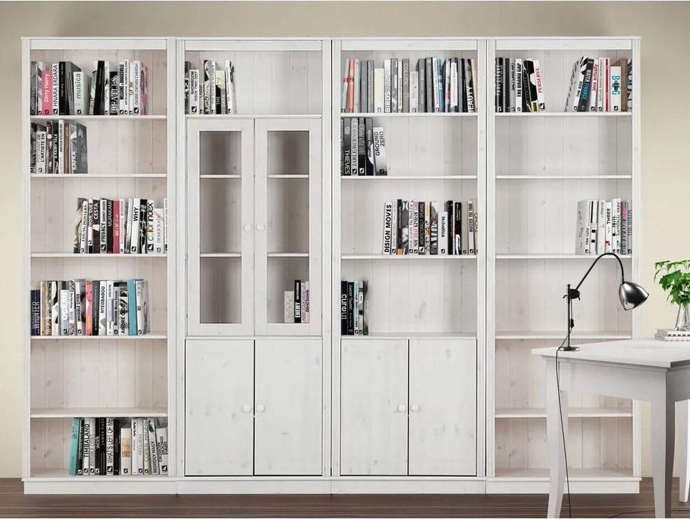 Bibliotecă albă din lemn de pin 296x223 cm Anita – Støraa