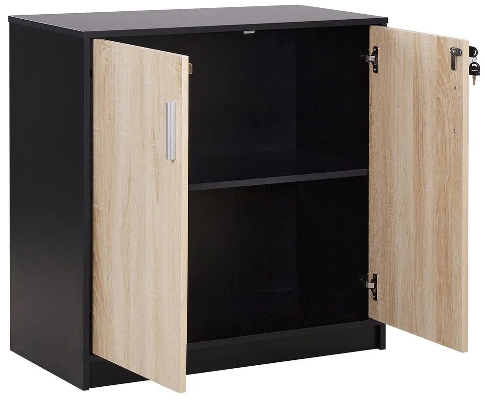 Dulap Zirkone (Negru + lemn deschis) . 1076654