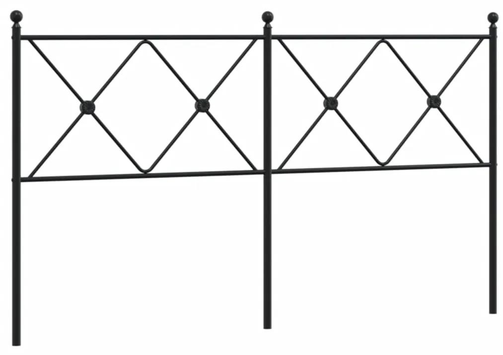 376537 vidaXL Tăblie de pat metalică, negru, 160 cm