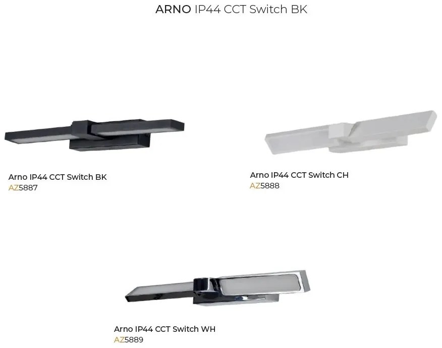 Aplica LED pentru oglinda/tablou IP44 ARNO CCT SWITCH crom