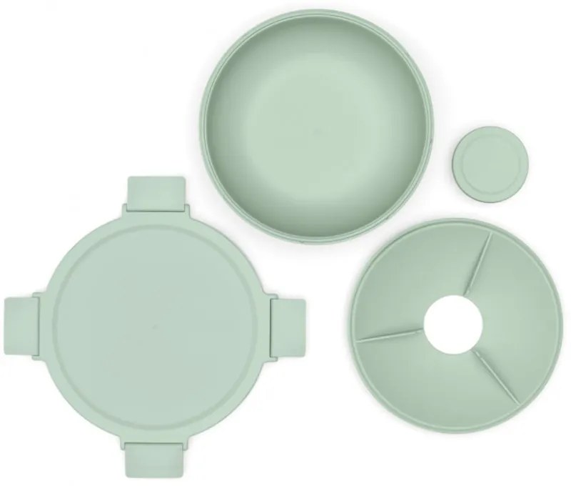 Salatiera Brabantia Make&Take 1006303, 1,3 L, Inchidere etansa, Recipient sos, Fara BPA, Verde deschis