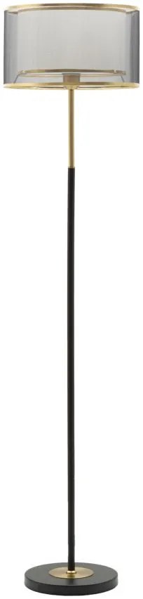 Lampadar negru / auriu din metal si textil, soclu E27, max 40W, Ø 35 cm, Levels Mauro Ferreti