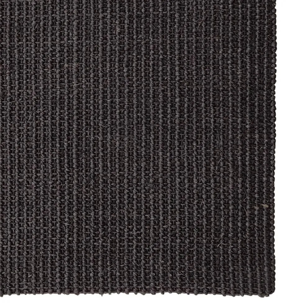 Covor din sisal natural, negru, 80x250 cm Negru, 80 x 250 cm