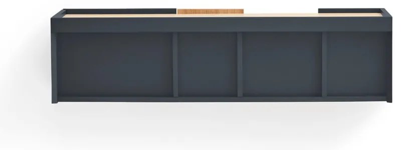 Comodă gri antracit-natural joasă cu aspect de lemn de stejar 110x23 cm Otto – Teulat