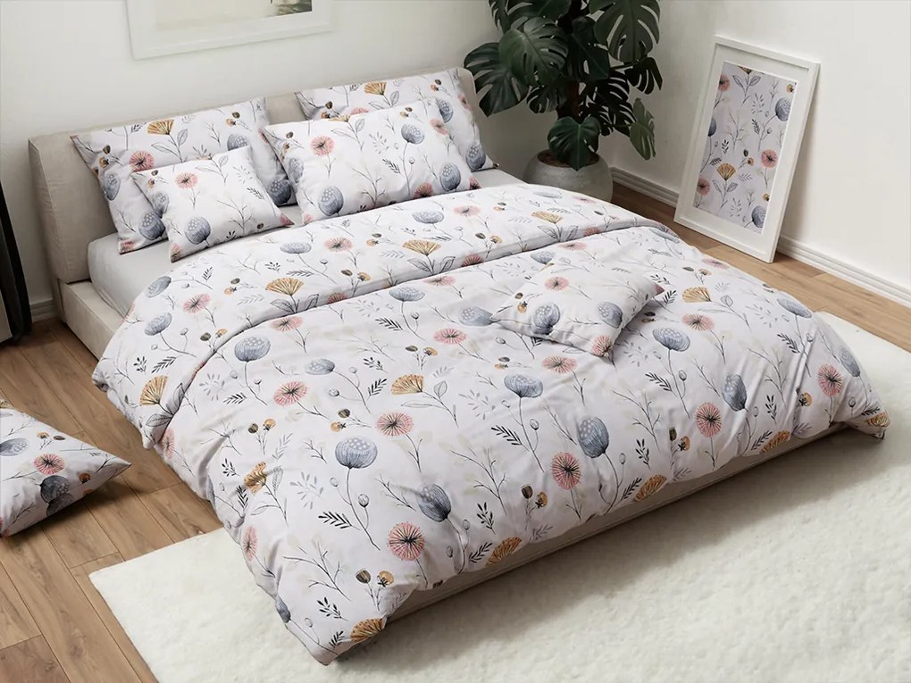 Lenjerie de pat din bumbac ANDER crem Dimensiune lenjerie de pat: 2 buc 70 x 90 cm | 200 x 220 cm