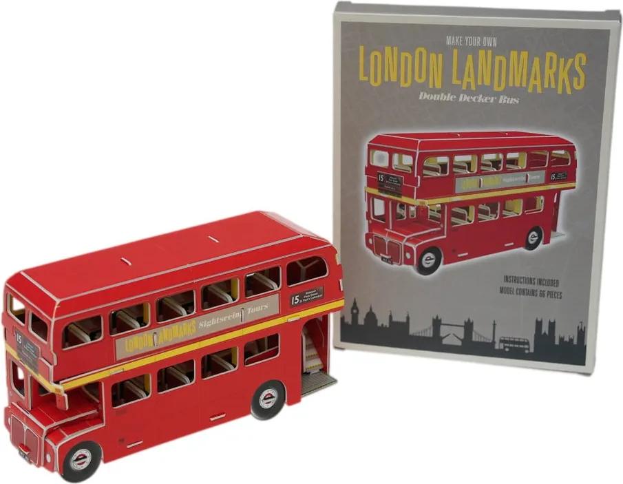 Puzzle cu autobuz londonez din carton Rex London Routemaster