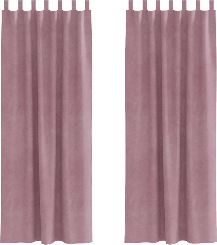 vidaXL Perdele opace 2 pcs Roz închis 140 x 225 cm Catifea