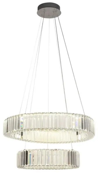 Lustră LED dimabilă pe cablu LED/65W/230V 3000-6500K crom + telecomandă