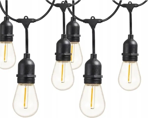 Ghirlandă LED decorativă pentru exterior, 10xE27/1W/230V, 10,94 m, IP44, negru