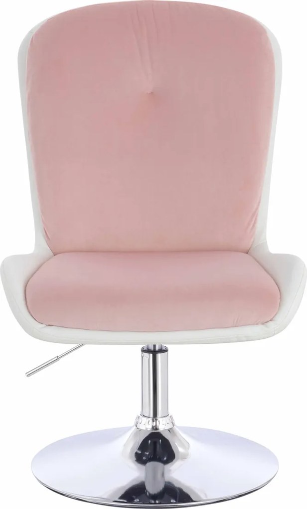 HR690N Scaun Velvet&amp;soft Piele Pu Roz Pudră/Alb Bază Cromata