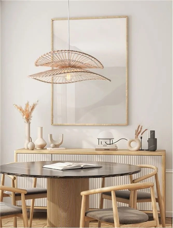 Lustra suspendata design natural, ARTIC, D 60cm