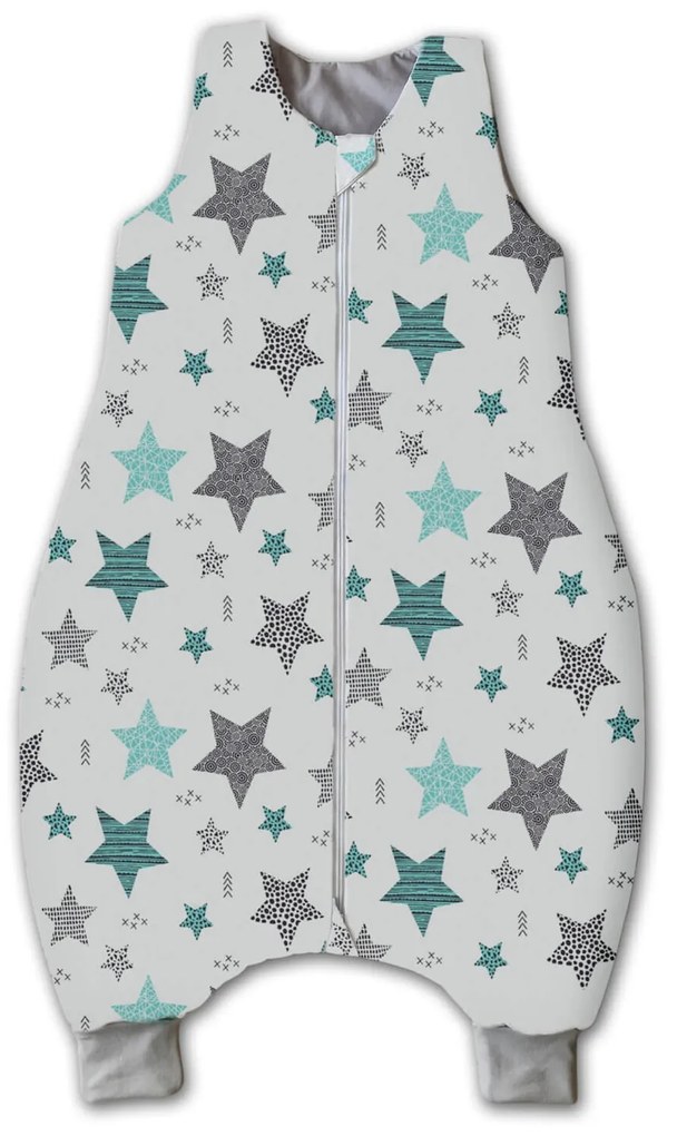 Sac de dormit cu picioare pentru copii 18-36 luni Kidizi All Mint Stars, 1 tog