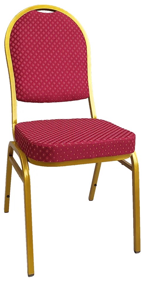 Scaun, stivuibil, ţesătură roşie /vopsea aurie, JEFF 3 NEW