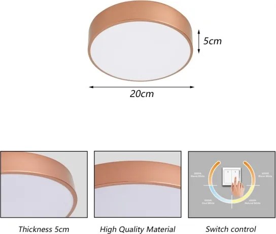 Brilagi - Plafonieră LED POOL LED/24W/230V 3000/4000/6000K Ø 20 cm bronz