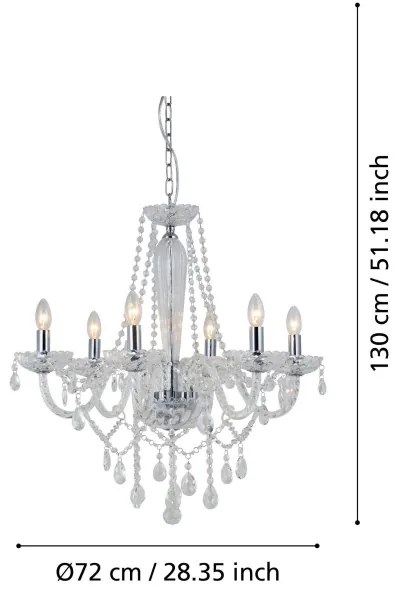 Eglo 39099 - Lustra BASILANO 1 6xE14/40W/230V