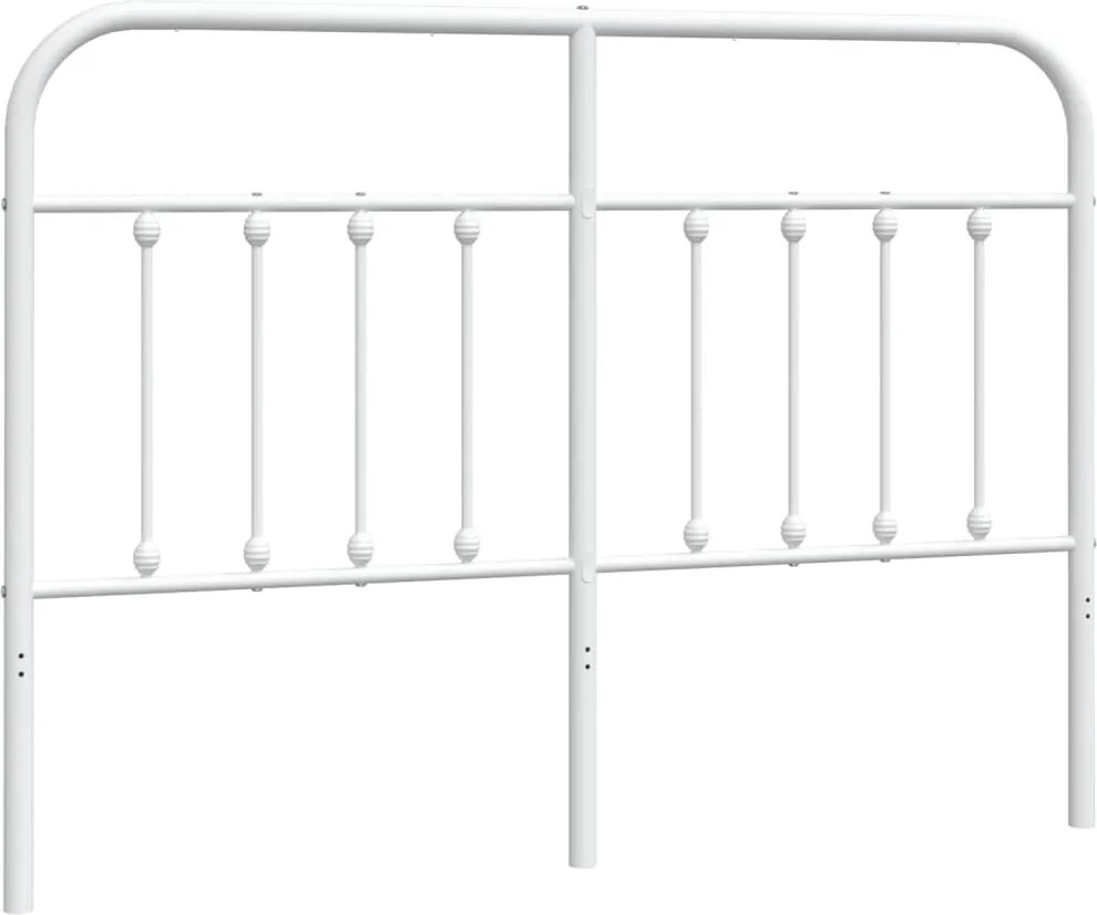 vidaXL Tăblie de pat de schimb metalică, alb, 135 cm