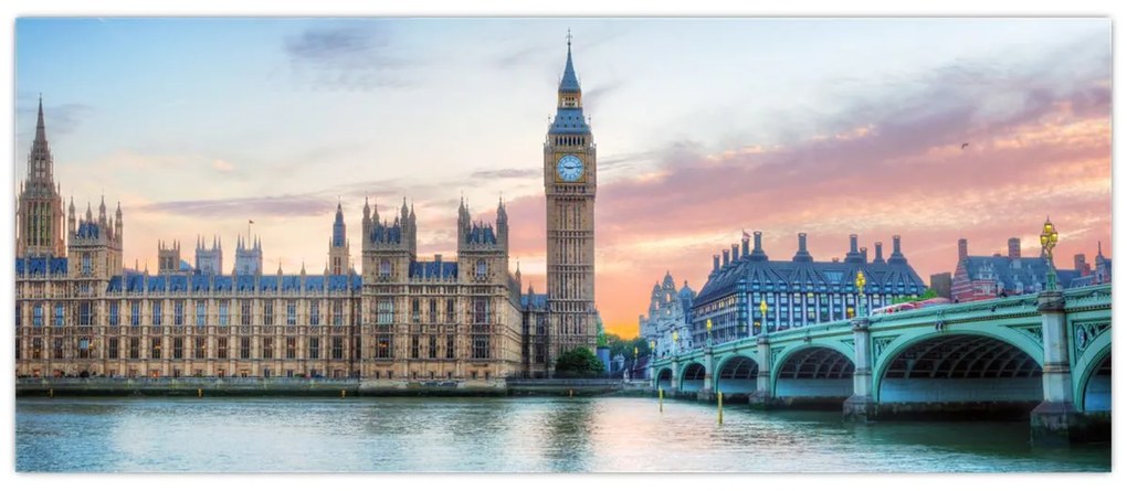 Tablou - Londra în culori pastelate (120x50 cm)