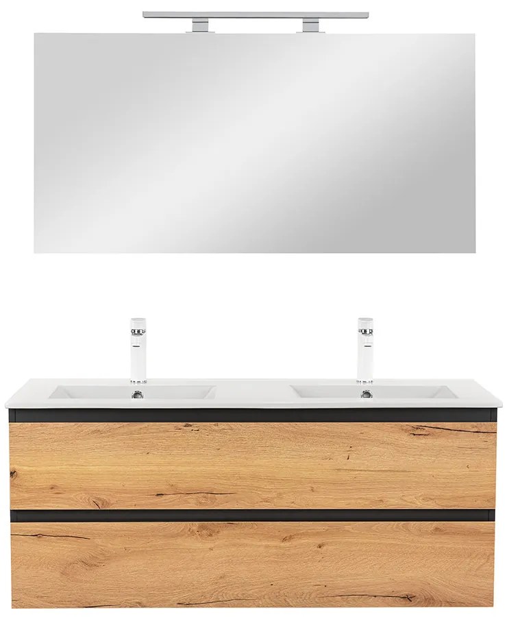 Mobilier complet de baie Vario Forte 120 antracit-stejar