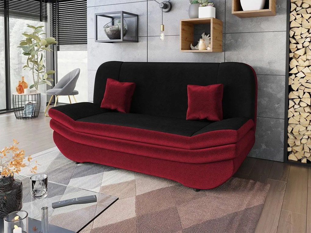 Canapea extensibilă Lehti (Negru + bordo) (cu sp. depozitare). 1105567