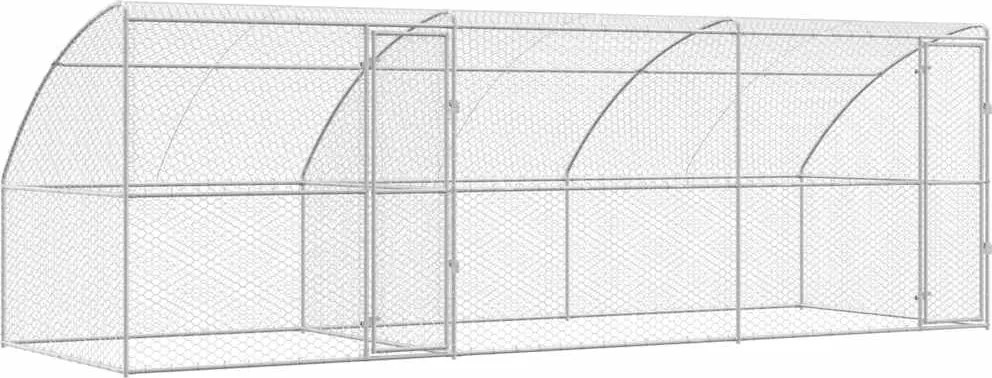 vidaXL Cușcă pentru câini 3 pcs Argintiu 6 x 2 x 2 m Oțel galvanizat