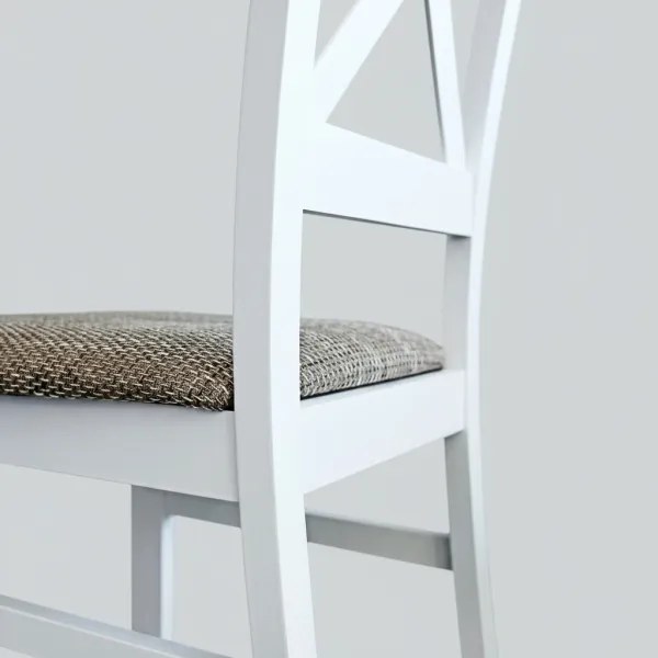 Scaun de sufragerie NATE alb/maro