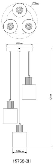 Globo 15768-3H - Lustră suspendată pe cablu ALEIDIS 3xE27/25W/230V, Ø 30 cm