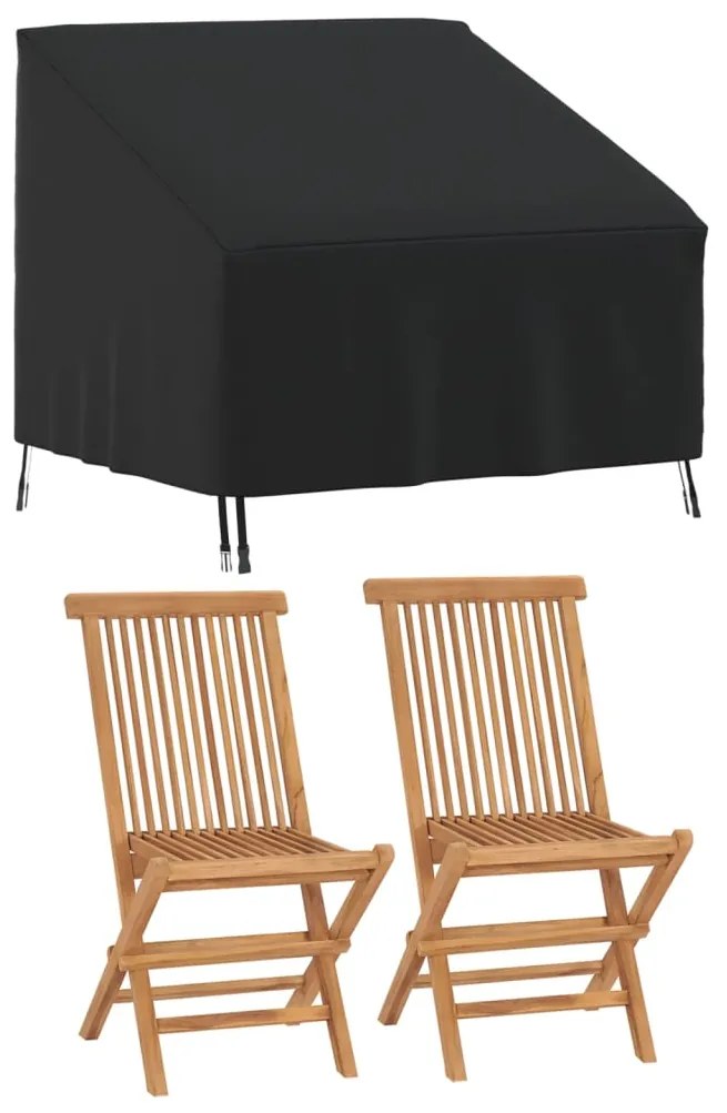 359668 vidaXL Husă scaun de grădină, negru, 96x79x49/74 cm, Oxford 420D
